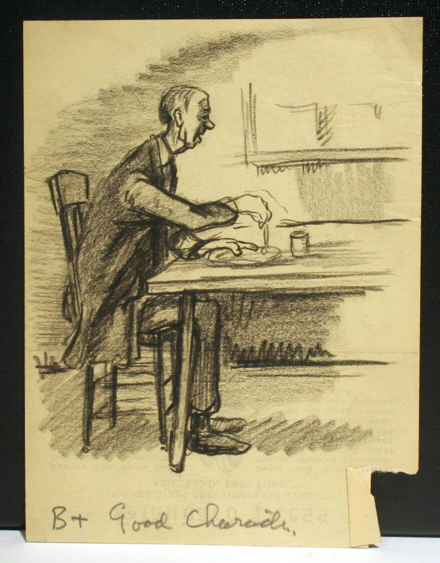 Man at Table Eating