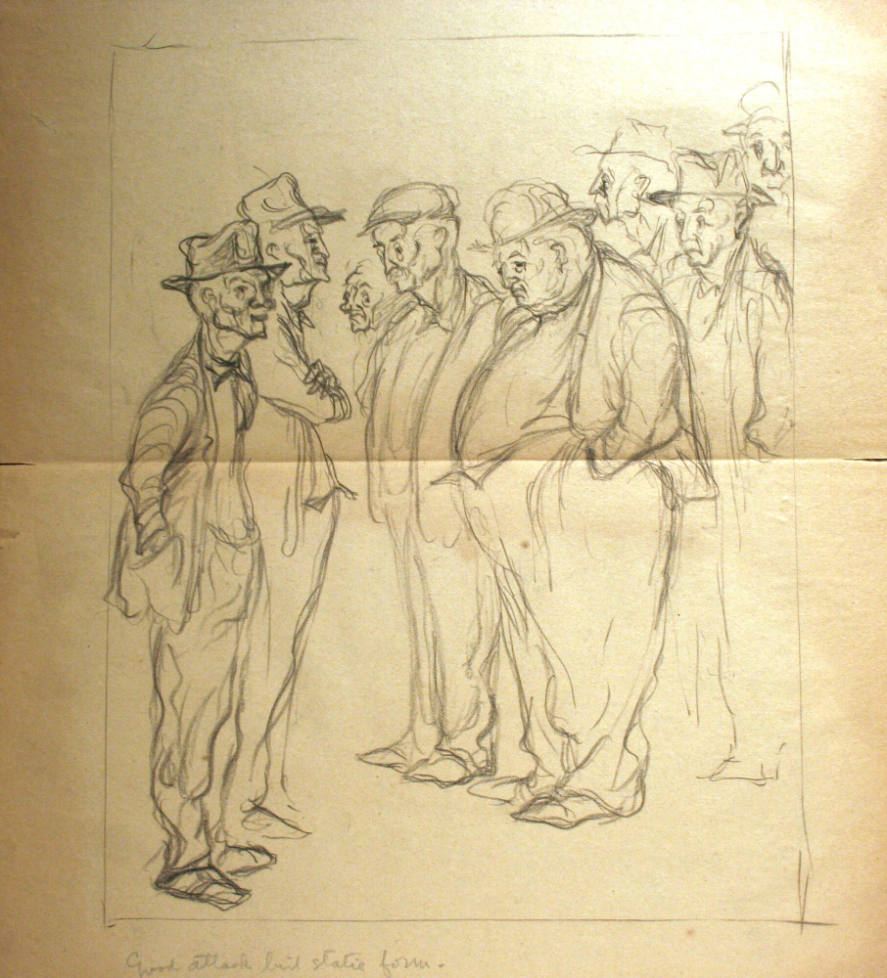 Group of Working Men Standing Around