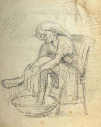 Woman Washing Her Feet