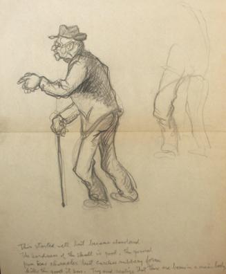 Old Man with Cane Pointing