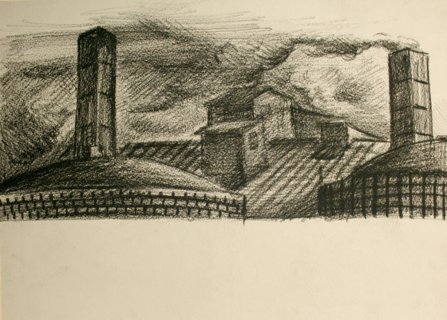 Factory with chimneys