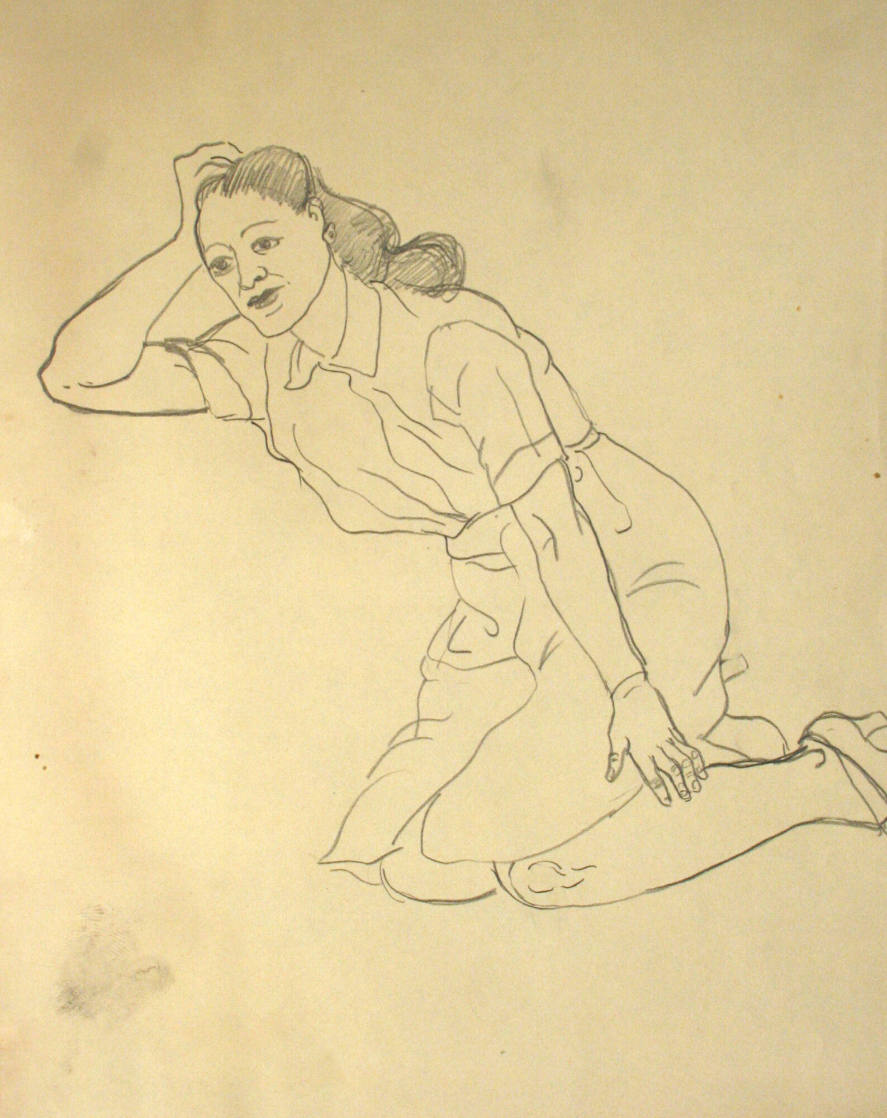 Woman seated on floor