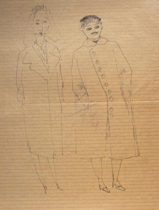 Two Women in Overcoats with Hands in Pockets