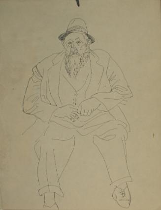 Full Portrait of Bearded Man with Hat and Vest