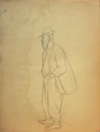 Bearded Man with Hat and Hands in Pockets