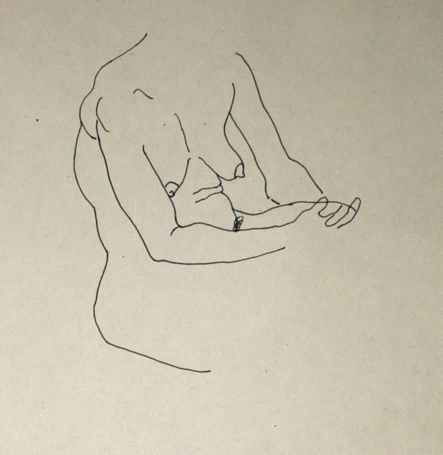 Nude woman's torso