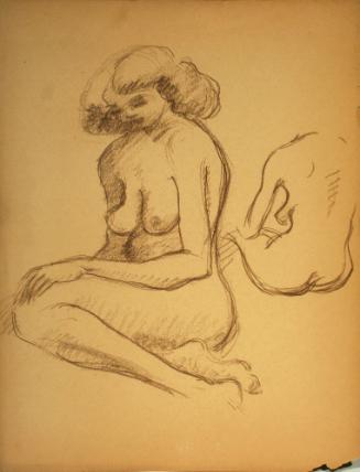 Nude woman sitting down, nude woman sitting down without head