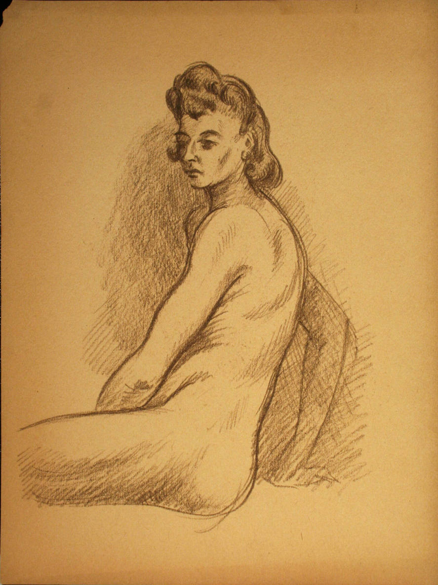 Nude woman sitting down, verso: nude woman sitting down