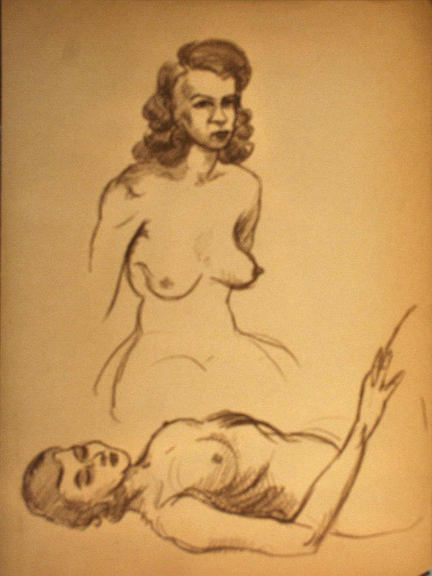 Two nude women