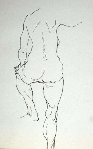 Nude woman standing from the rear