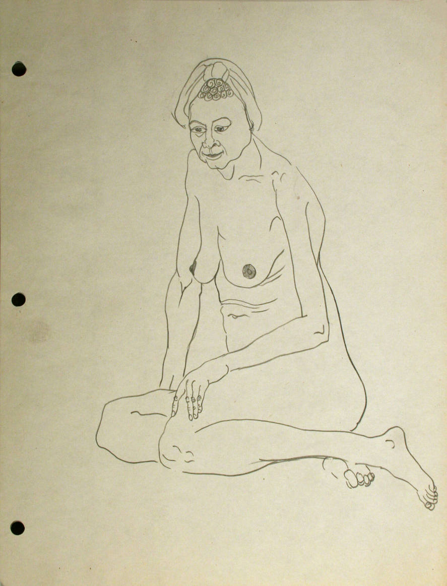 Seated nude woman