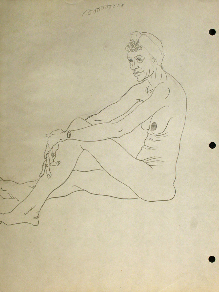 Seated nude woman