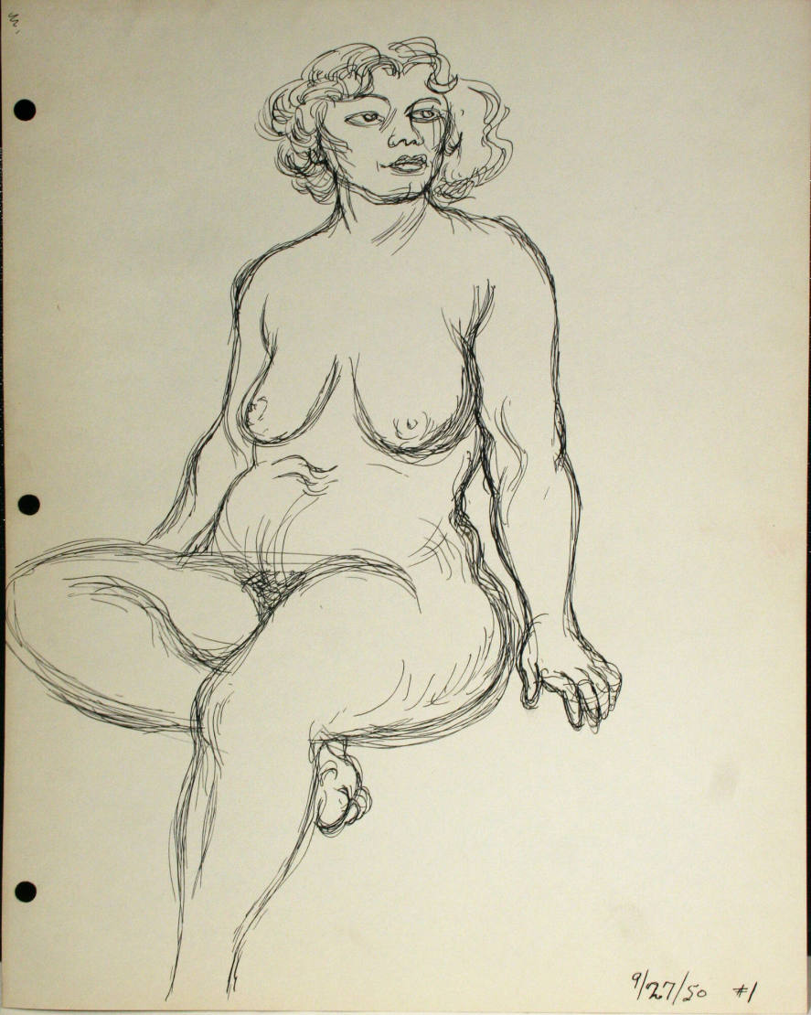 Seated nude woman