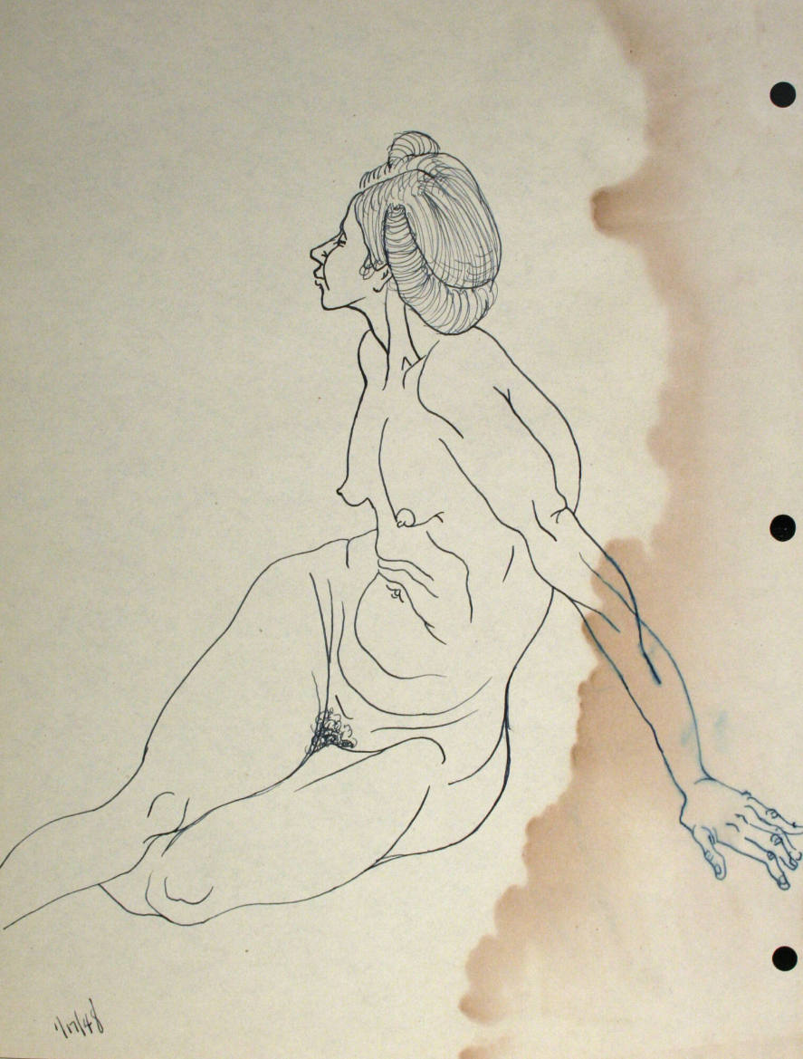 Seated nude woman