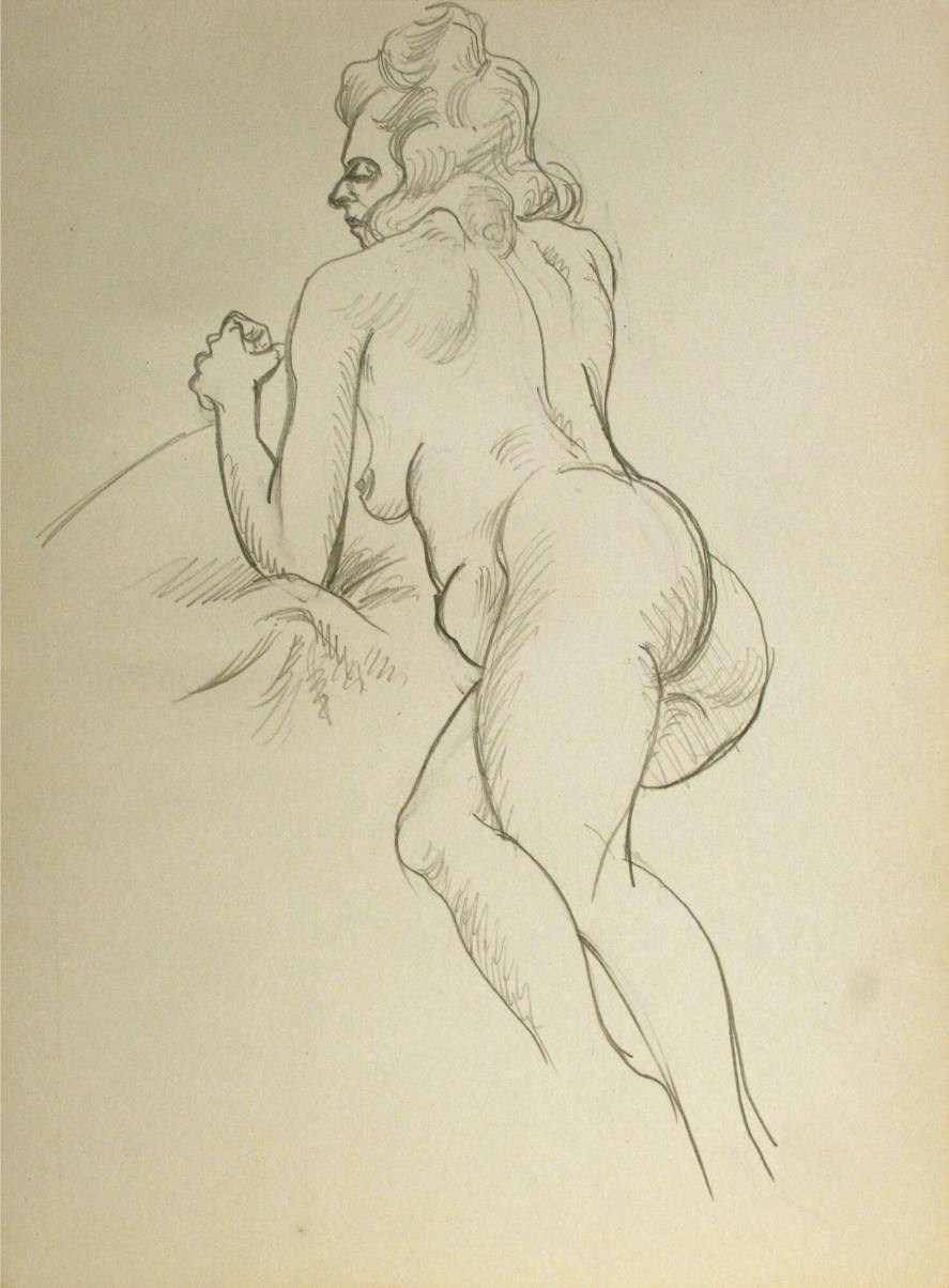 Nude woman lying down from the rear