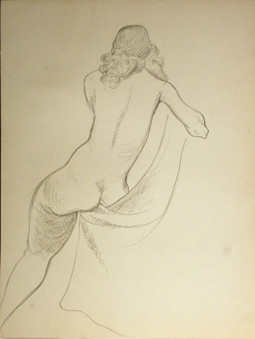 Seated nude woman from the rear