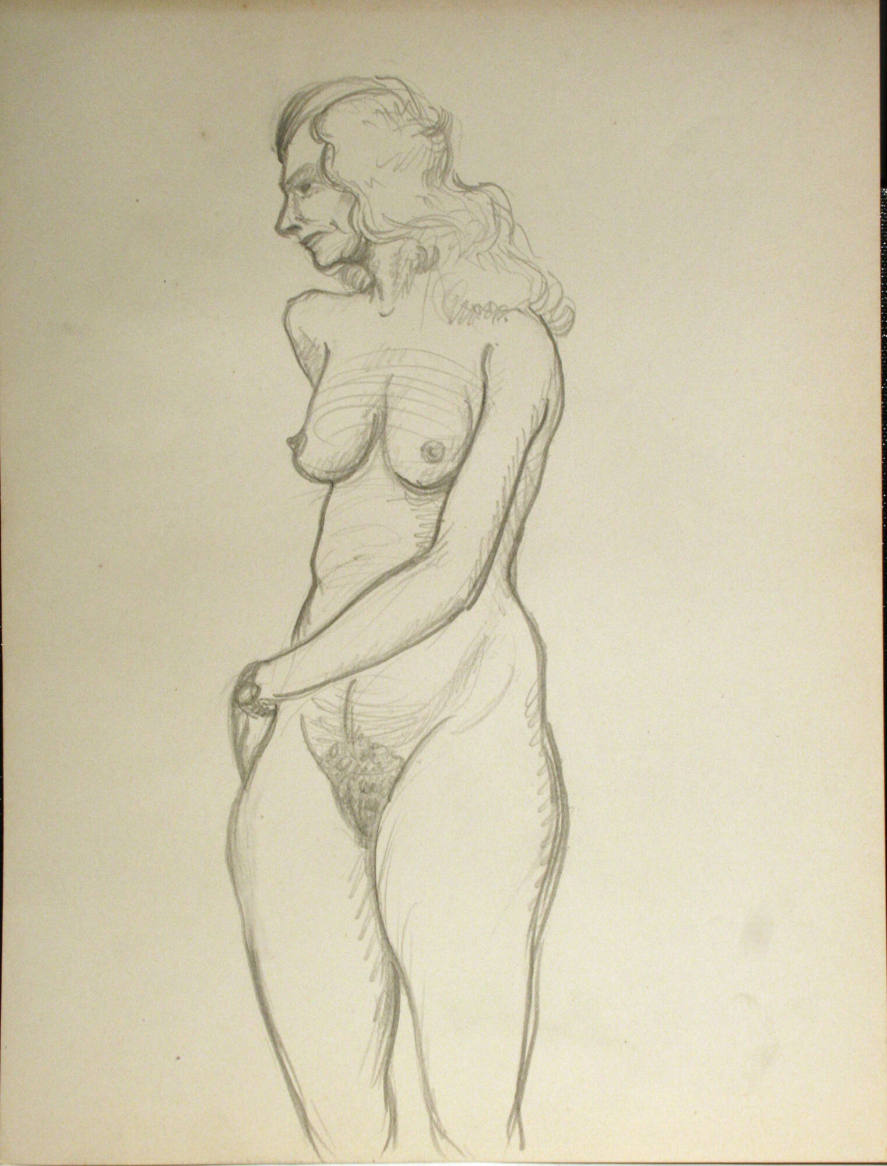 Nude woman standing