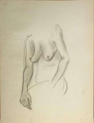 Seated nude woman, neck down