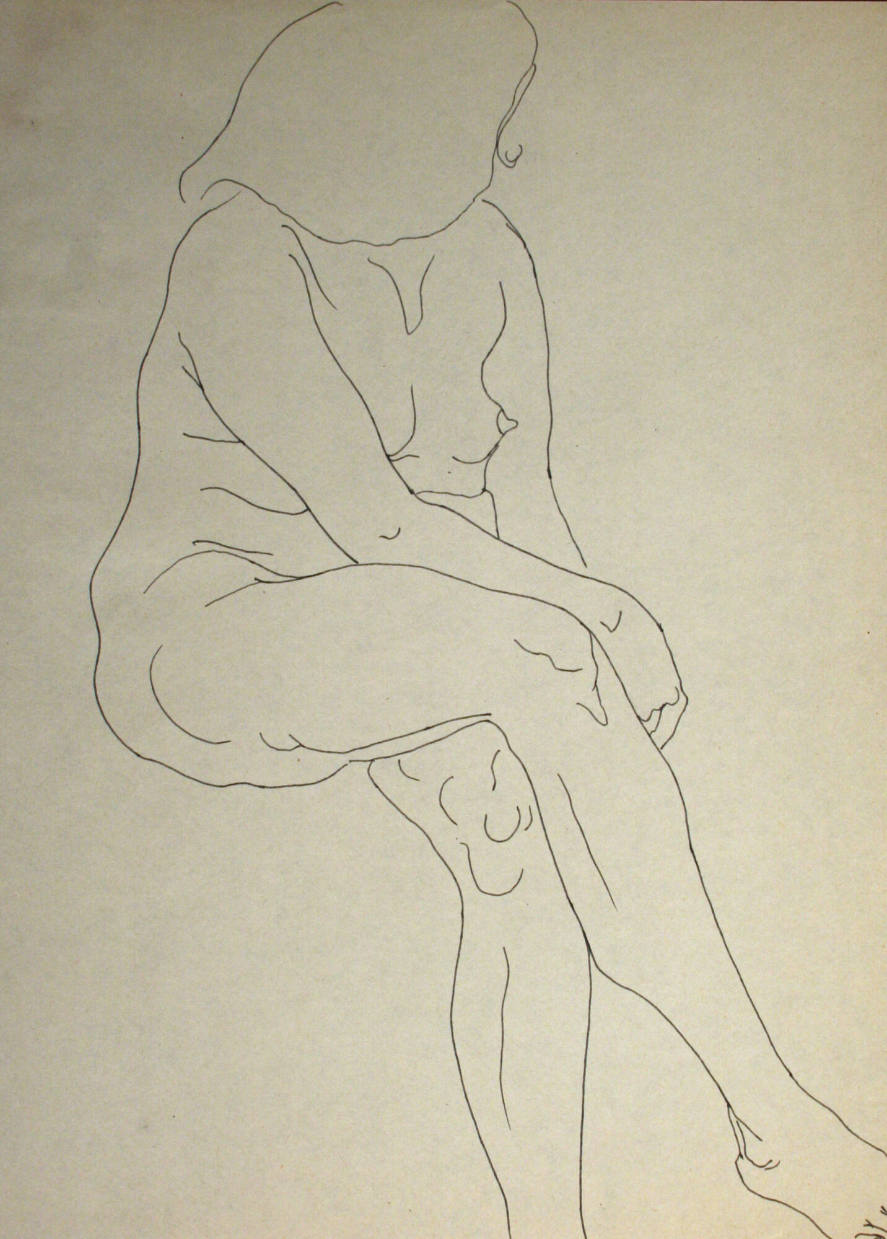 Seated nude woman