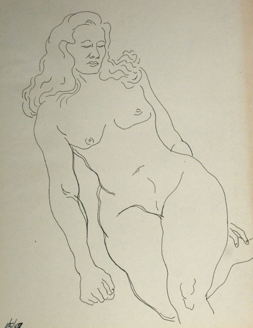 Seated nude woman