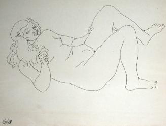 Nude woman lying down