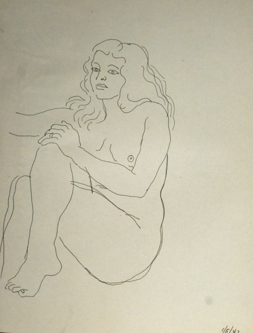 Seated nude woman