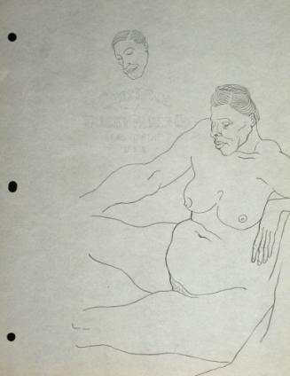 Seated nude woman and head