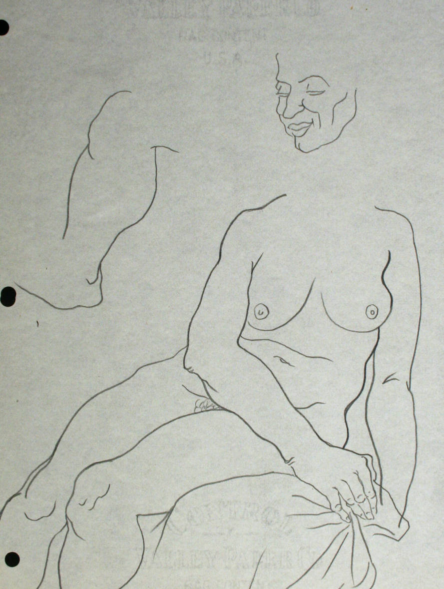 Nude woman partial, a face and leg