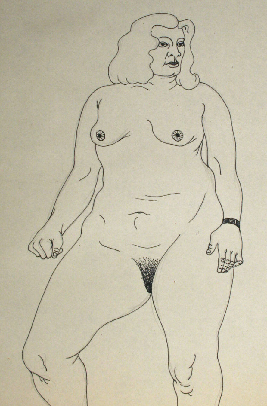 Nude woman standing