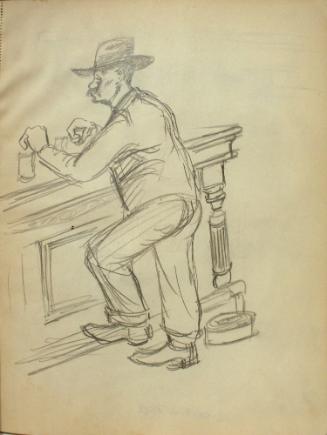 Man in hat in bar