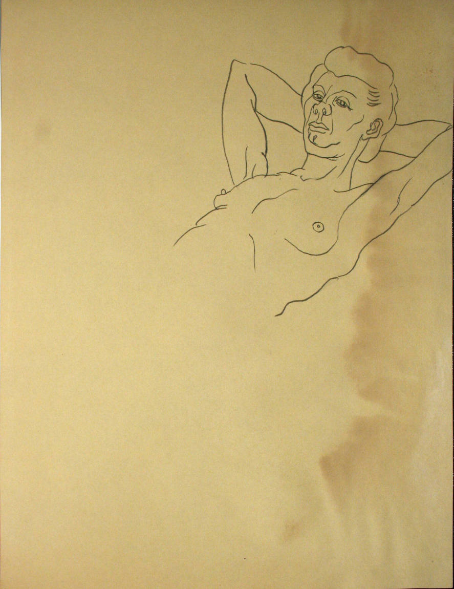 Nude woman from waist up