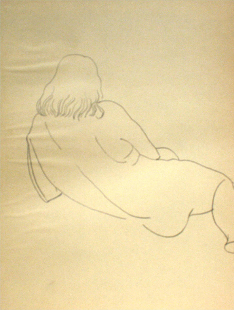 Seated nude woman from the rear