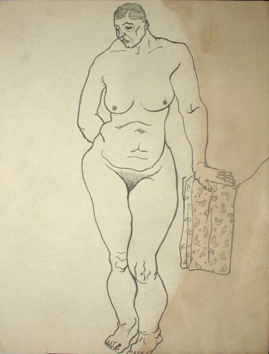 Nude woman standing