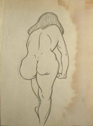 Nude woman from the back