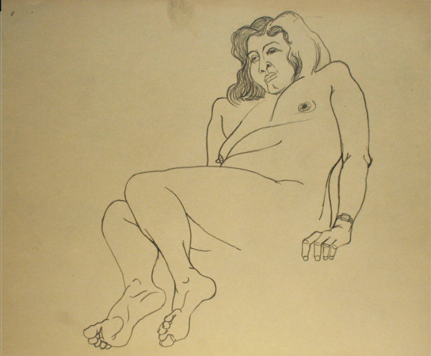 Seated nude woman