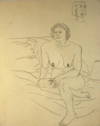 Seated nude woman with extra head