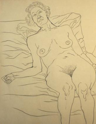 Nude woman lying down