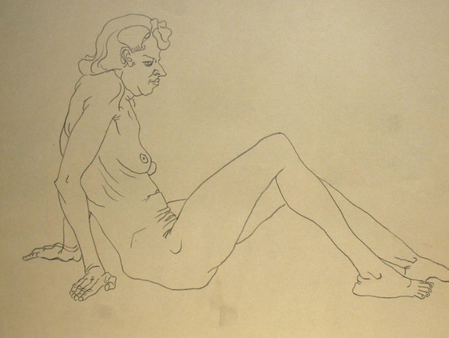 Seated nude woman