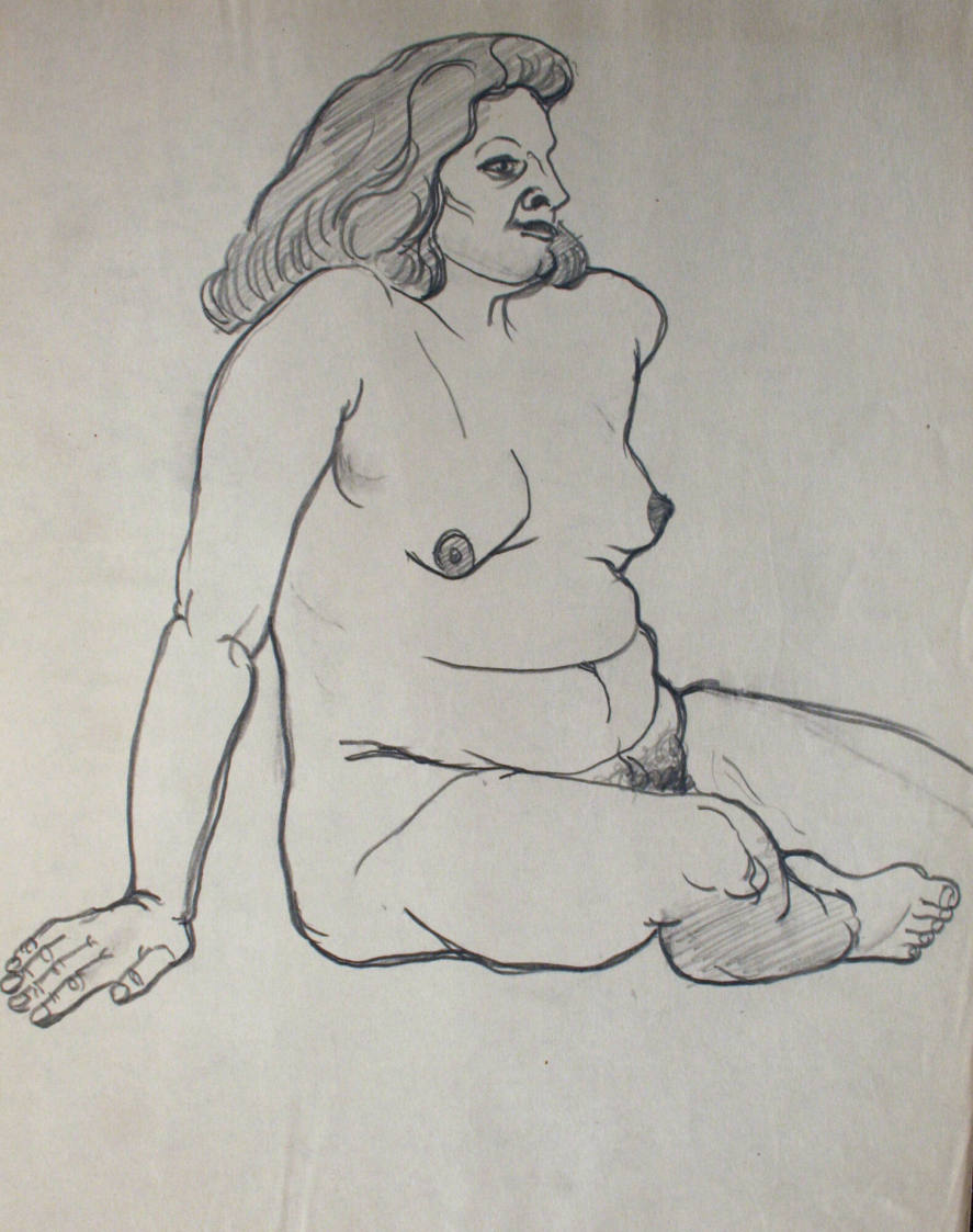 Seated nude woman