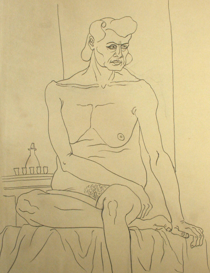 Seated nude woman