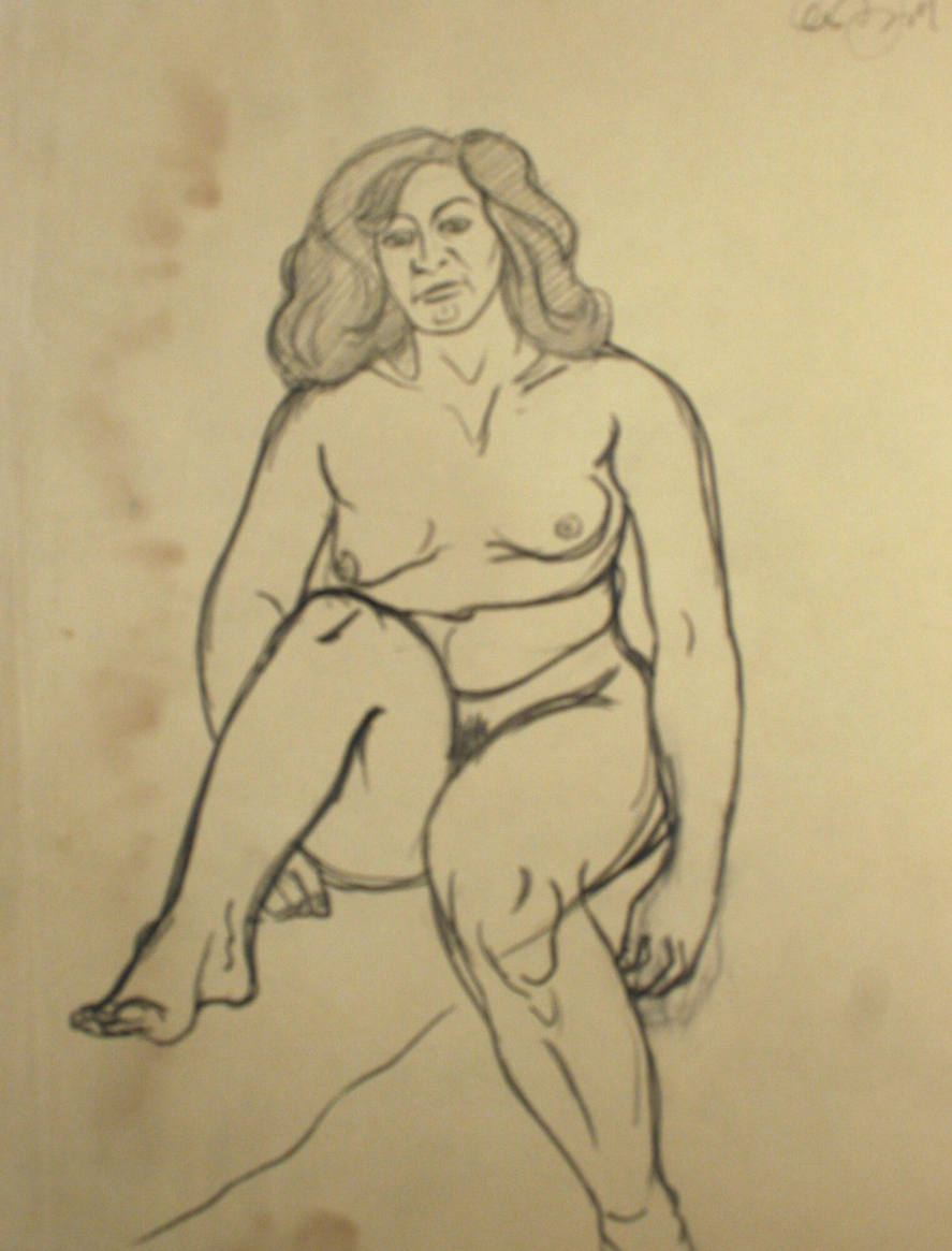 Seated nude woman