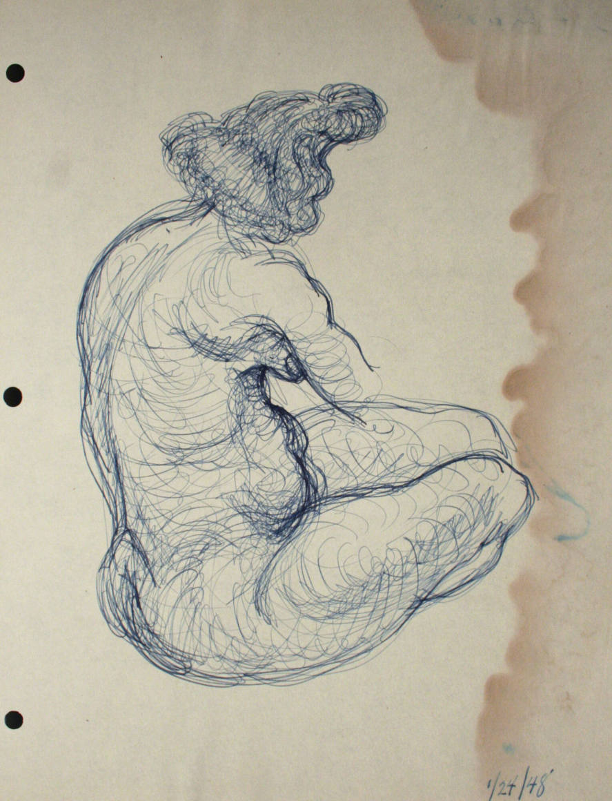 Seated nude woman