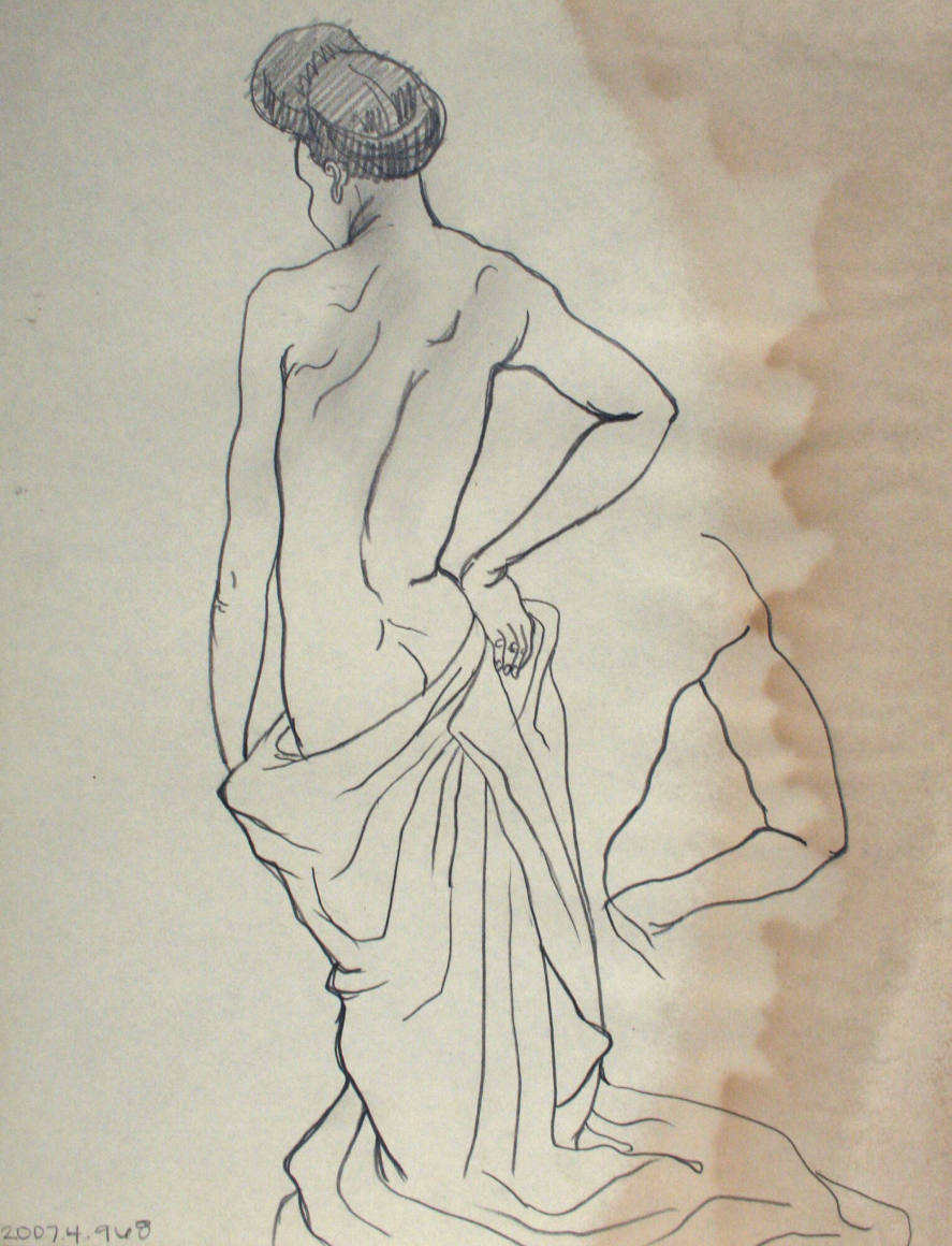 Nude figure with sheet