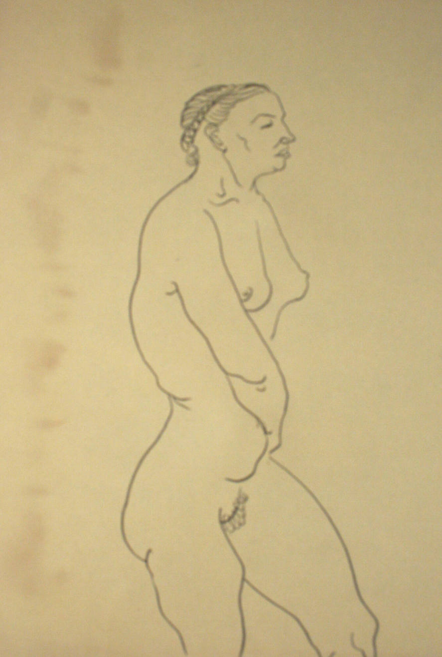 Nude woman standing