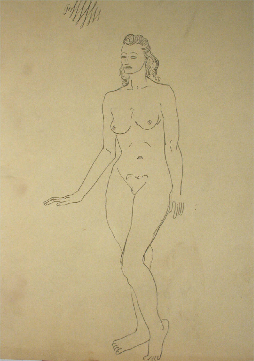 Nude woman standing