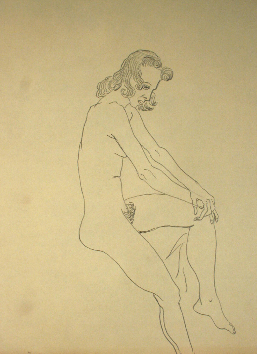 Seated nude woman