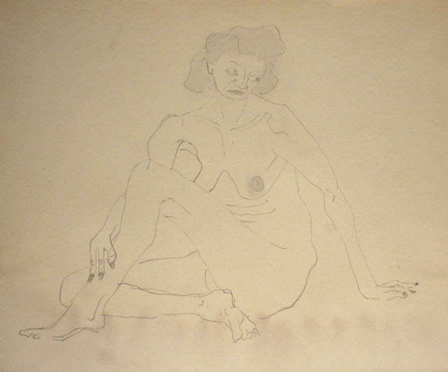 Seated nude woman