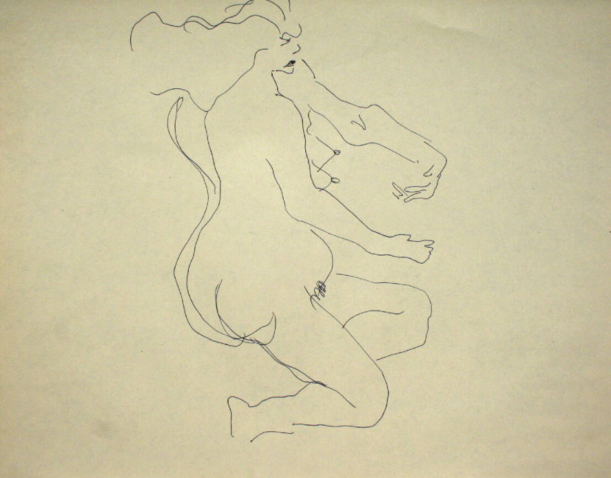 Nude woman lying down