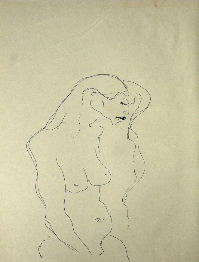 Nude woman, from the waist up