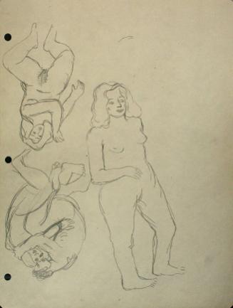 Graphic depictions of sexual contact, featuring three nude women and one nude man